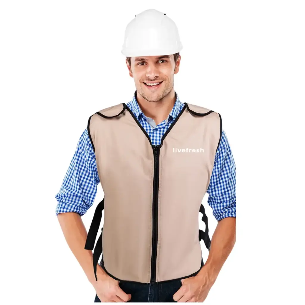 Chaleco de frío industrial livefresh + 8 bolsas de gel| Hasta 6h de duración | Tecnología Premium Europea 