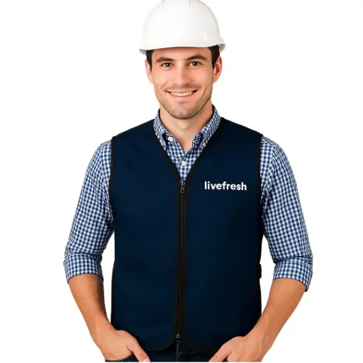 Chaleco de frío industrial livefresh + 8 bolsas de gel| Hasta 6h de duración | Tecnología Premium Europea 